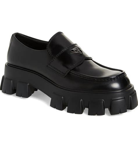 prada lug sole loafers|ladies prada shoes.